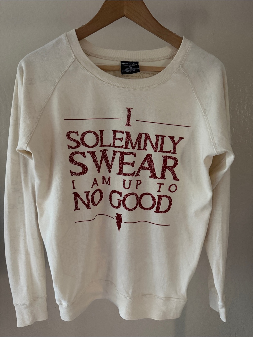 Official Harry Potter Marauders Map Sweatshirt Cream Size S Hidden Graphic - Picture 1 of 7